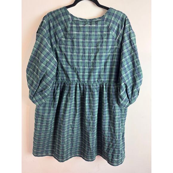 Madewell Green Plaid Mini Dress - Picture 9 of 11